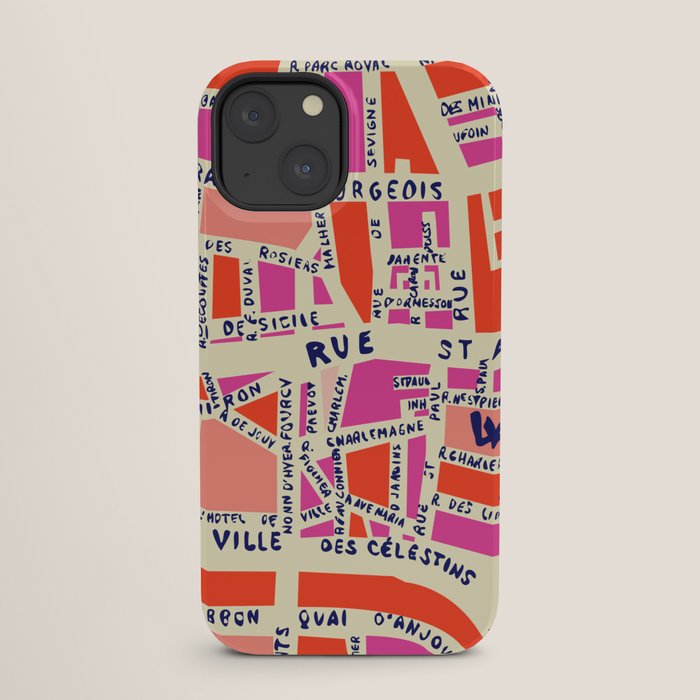 paris map pink iPhone Case Gallery Image 25