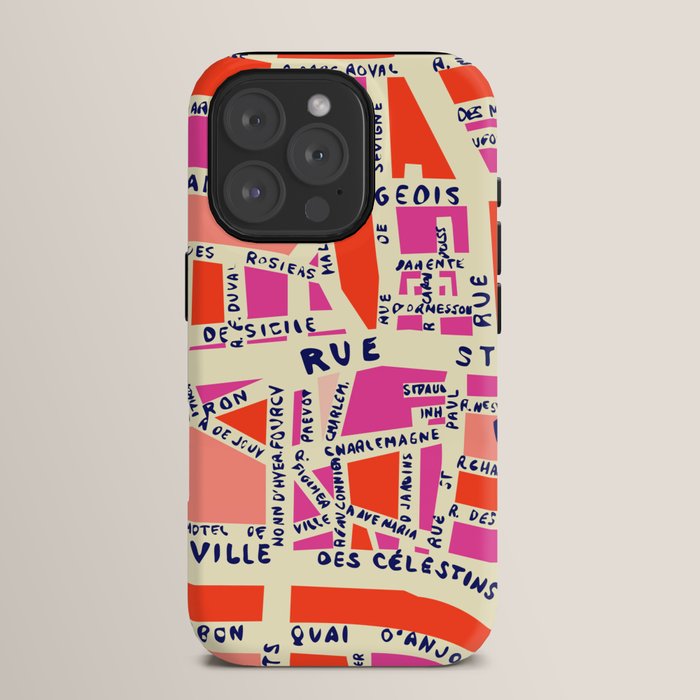 paris map pink iPhone Case Gallery Image 15