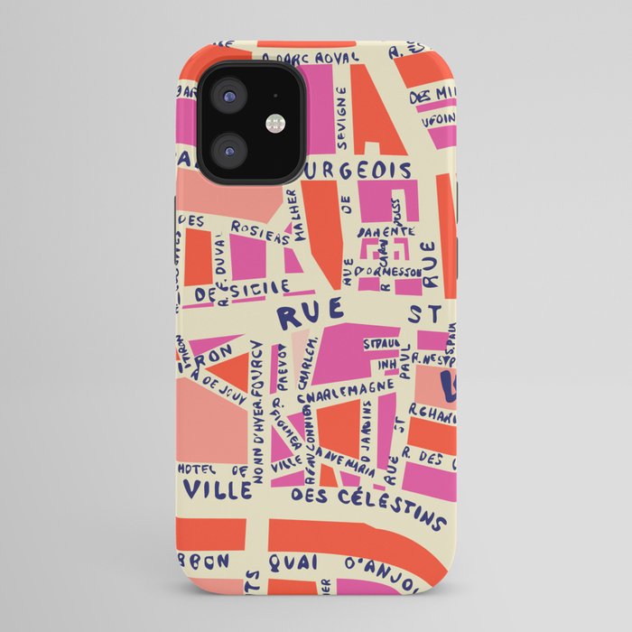 paris map pink iPhone Case Gallery Image 42