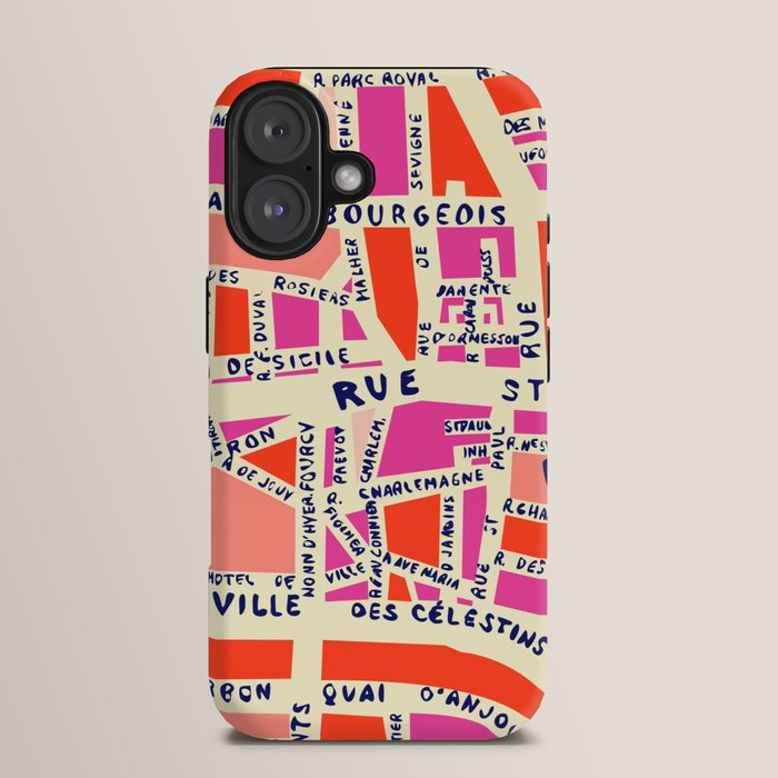 paris map pink iPhone Case Gallery Image 13