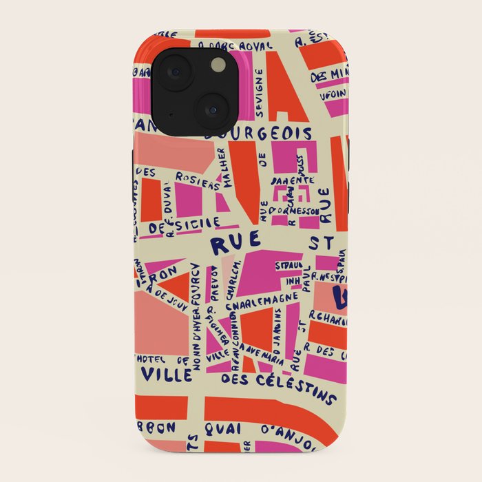 paris map pink iPhone Case Gallery Image 38