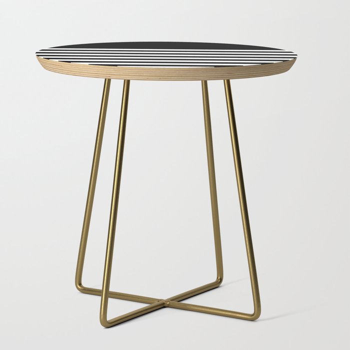 Elegant Black & White Stripes Side Table Gallery Image 1