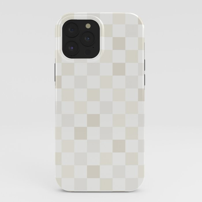 Checkerboard Check Pattern in Pale Light Neutral Beige White Tones iPhone Case Gallery Image 40