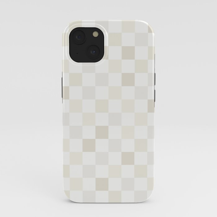 Checkerboard Check Pattern in Pale Light Neutral Beige White Tones iPhone Case Gallery Image 37
