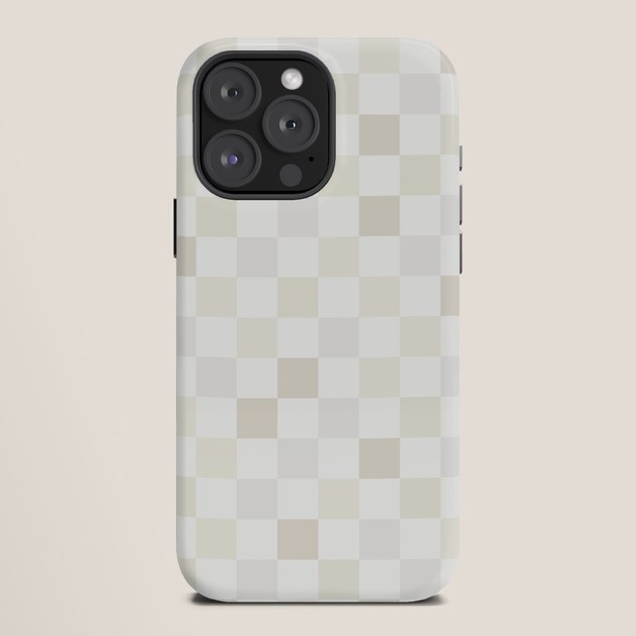 Checkerboard Check Pattern in Pale Light Neutral Beige White Tones iPhone Case Gallery Image 12