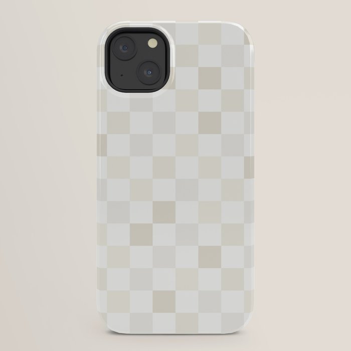 Checkerboard Check Pattern in Pale Light Neutral Beige White Tones iPhone Case Gallery Image 30