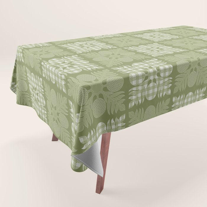 Ulu Sage Palaka Quilt Tablecloth Gallery Image 1