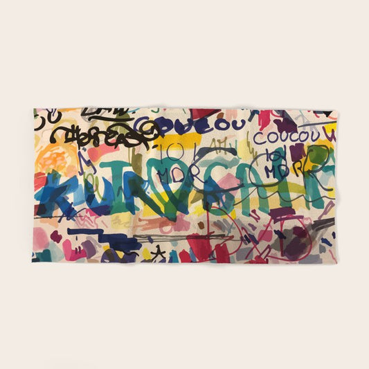 Urban Graffiti Paper Street Art Bath Towel Gallery Image 2