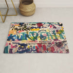 Urban Graffiti Paper Street Art Rug Gallery Image 1
