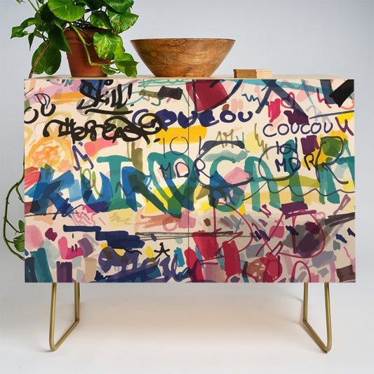 Urban Graffiti Paper Street Art Credenza Gallery Image 1