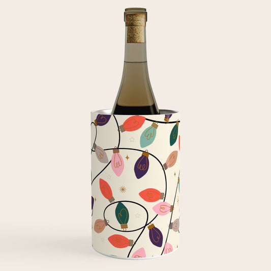 Whimsical Festive String Lights Seamless Pattern Wine Chiller Gallery Image 1