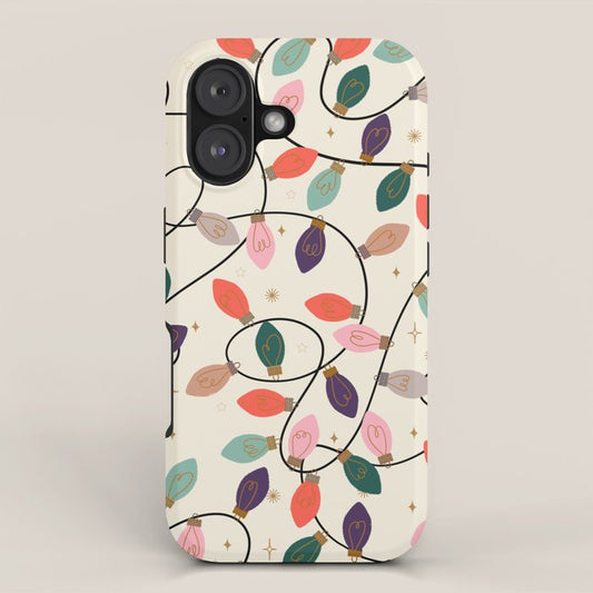 Whimsical Festive String Lights Seamless Pattern iPhone Case Gallery Image 1