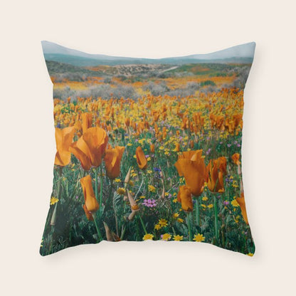 Wildflower Poppy Superbloom Throw Pillow Gallery Image 3