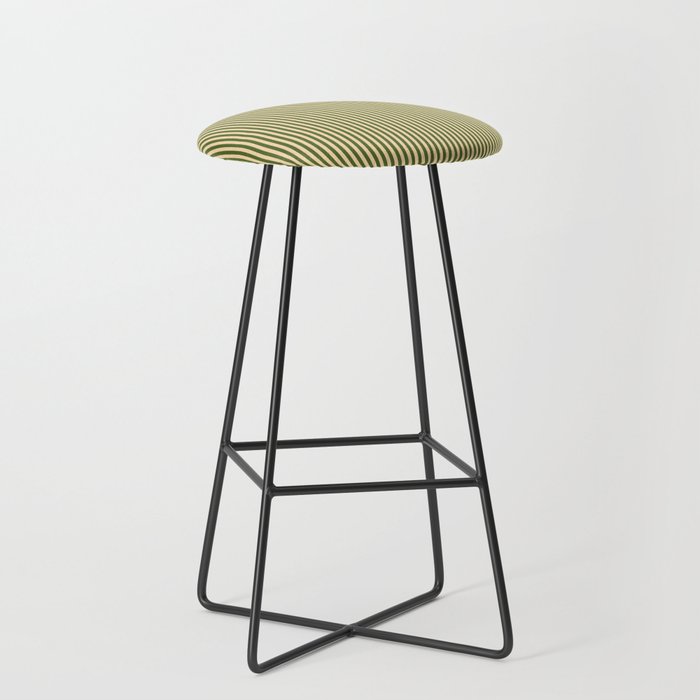 Tan & Dark Olive Green Colored Striped Pattern Stool Gallery Image 1