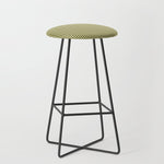 Tan & Dark Olive Green Colored Striped Pattern Stool Gallery Image 1