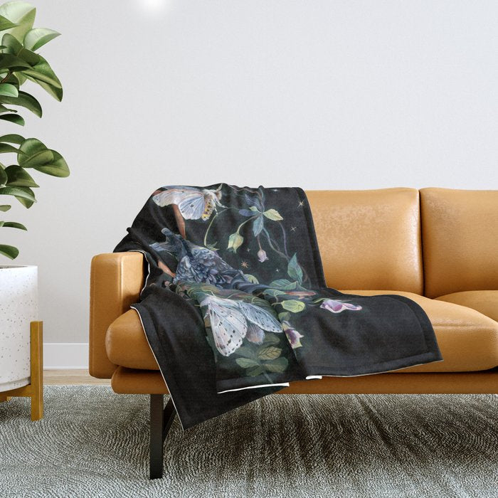 Moon Raven Throw Blanket Gallery Image 1
