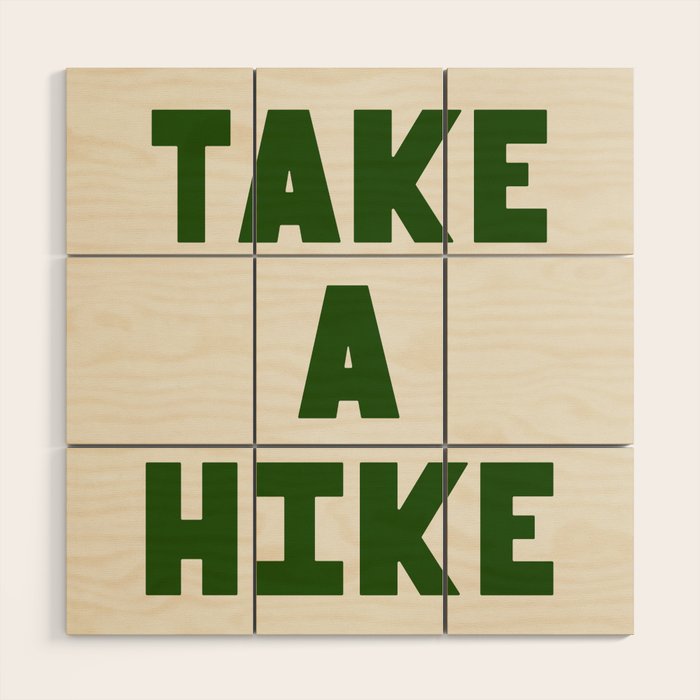 Take a Hike in Green and Beige Wood Wall Art Gallery Image 3