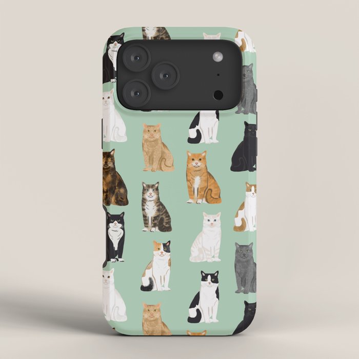 Cat breeds pattern kitty kittens cats tabby siamese white tortoiseshell iPhone Case Gallery Image 4