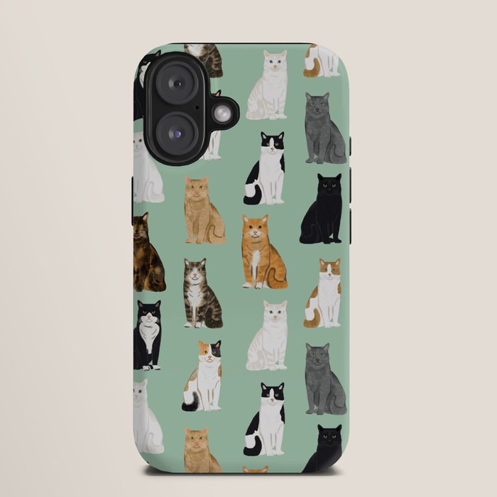 Cat breeds pattern kitty kittens cats tabby siamese white tortoiseshell iPhone Case Gallery Image 9