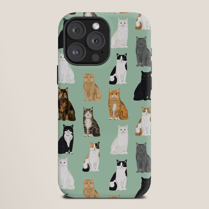 Cat breeds pattern kitty kittens cats tabby siamese white tortoiseshell iPhone Case Gallery Image 12