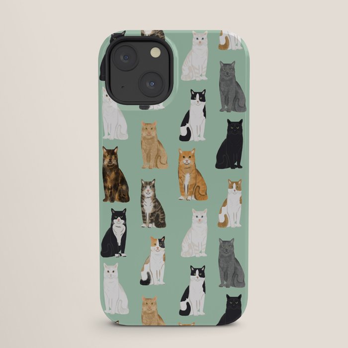 Cat breeds pattern kitty kittens cats tabby siamese white tortoiseshell iPhone Case Gallery Image 25