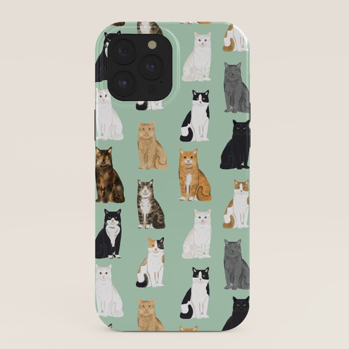 Cat breeds pattern kitty kittens cats tabby siamese white tortoiseshell iPhone Case Gallery Image 40
