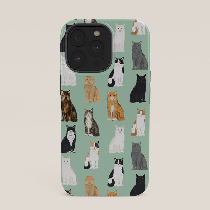 Cat breeds pattern kitty kittens cats tabby siamese white tortoiseshell iPhone Case Gallery Image 35
