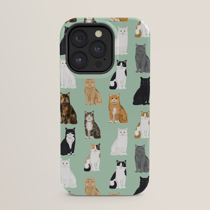 Cat breeds pattern kitty kittens cats tabby siamese white tortoiseshell iPhone Case Gallery Image 31