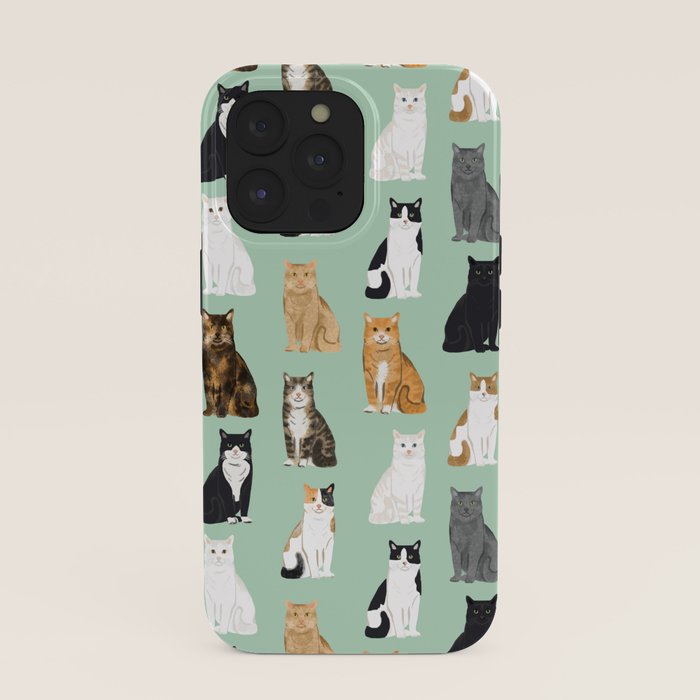 Cat breeds pattern kitty kittens cats tabby siamese white tortoiseshell iPhone Case Gallery Image 39
