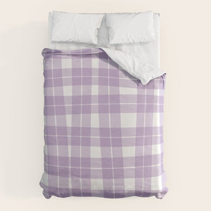 Wavy Plaid Lilac White Duvet Cover Gallery Image 1