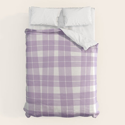 Wavy Plaid Lilac White Duvet Cover Gallery Image 1