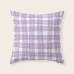 Wavy Plaid Lilac White Throw Pillow Gallery Image 1