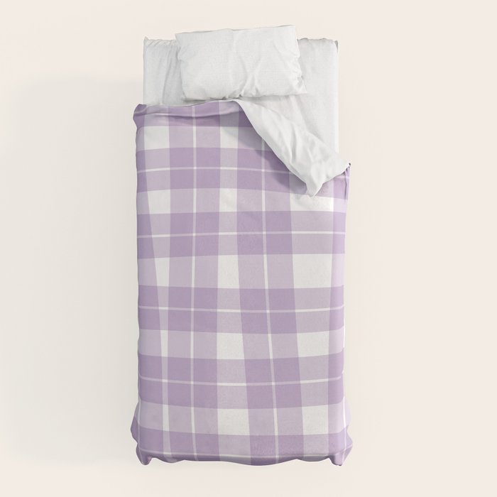 Wavy Plaid Lilac White Duvet Cover Gallery Image 5