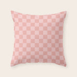 Textured Plaid pattern pink and white Throw Pillow Gallery Image 1