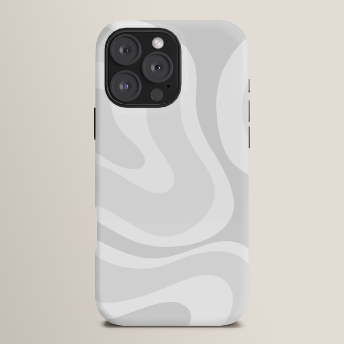 Modern Retro Liquid Swirl Abstract in Pale Grey iPhone Case Gallery Image 16
