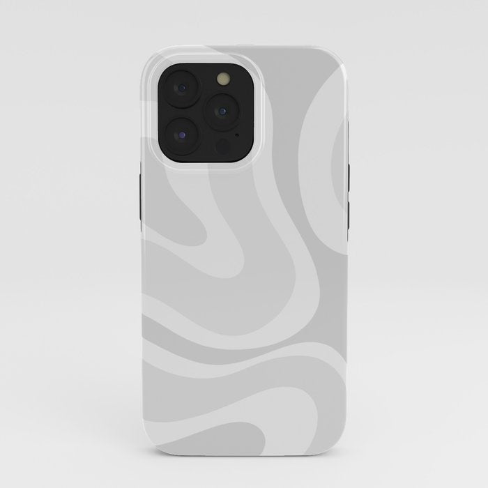 Modern Retro Liquid Swirl Abstract in Pale Grey iPhone Case Gallery Image 39