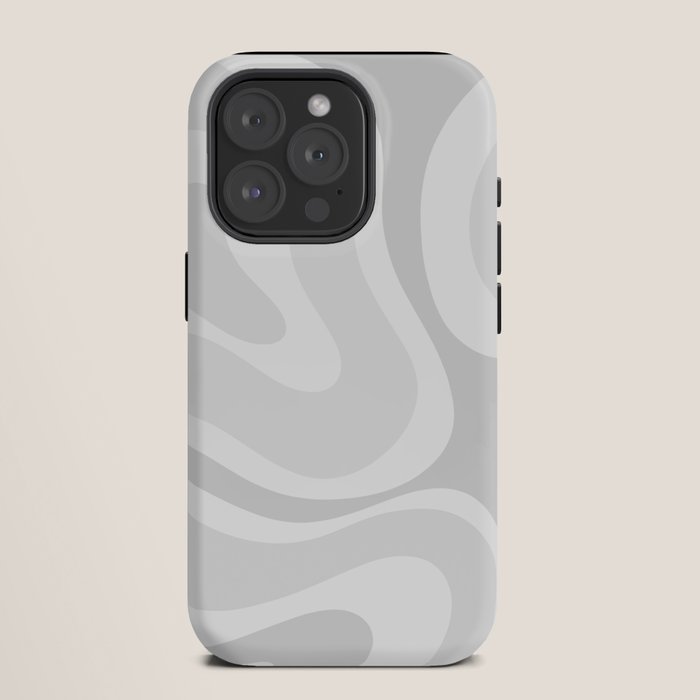 Modern Retro Liquid Swirl Abstract in Pale Grey iPhone Case Gallery Image 11
