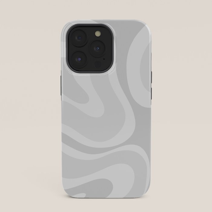 Modern Retro Liquid Swirl Abstract in Pale Grey iPhone Case Gallery Image 35