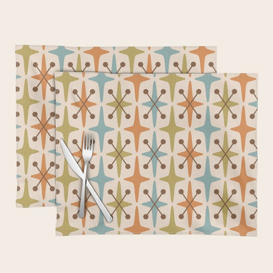 Mid Century Modern Googie Star Pattern Mid Mod Placemat Gallery Image 2