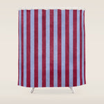 STRIPES - 005 - maroon and blue Shower Curtain Gallery Image 1
