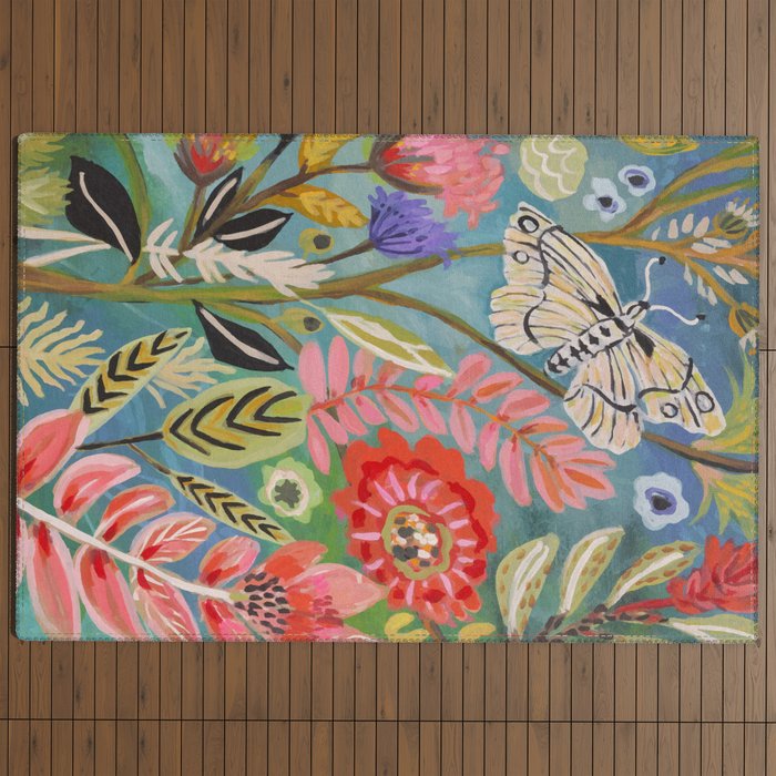 Butterfly Floral Outdoor Rug Gallery Image 4