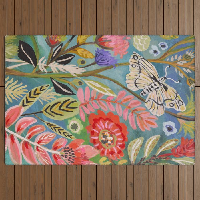 Butterfly Floral Outdoor Rug Gallery Image 3