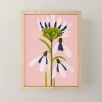 Snowdrop Trio on Blush Pink Mini Art Print Gallery Image 1
