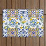 Summer, citrus ,Mediterranean style ,flowers,lemon fruit pattern Outdoor Rug Gallery Image 1