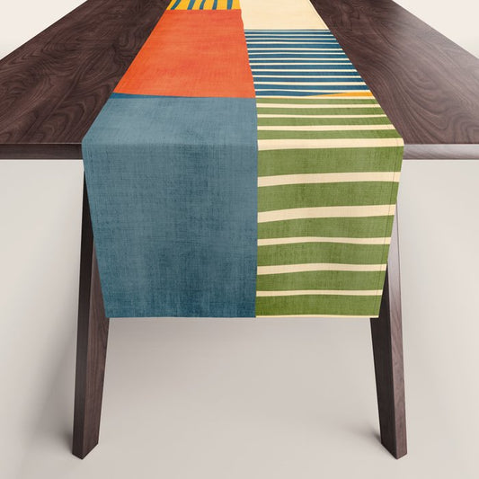 Colorful Bold Geometric Original Artwork Table Runner Gallery Image 1
