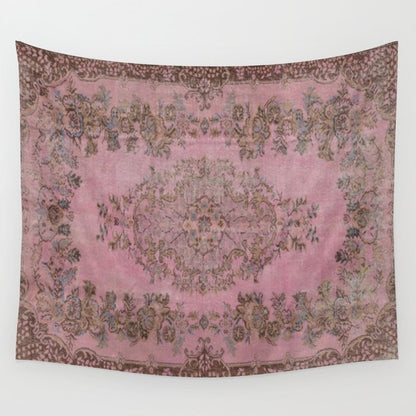 pink oriental vintage carpet Wall Tapestry Gallery Image 1