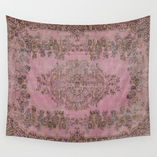 pink oriental vintage carpet Wall Tapestry Gallery Image 2