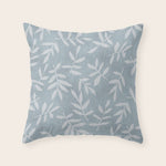 Simple Scandinavian Ditsy Leaf Pattern Blue Grey Throw Pillow Gallery Image 1