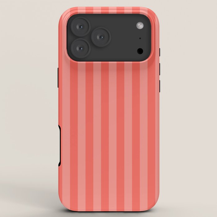 Coral Pink Thin Vertical Stripes iPhone Case Gallery Image 8