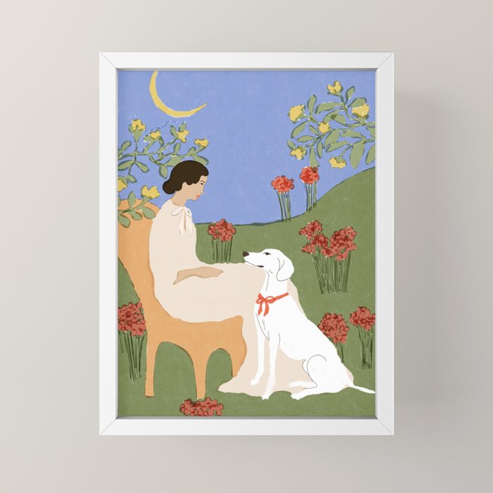 Lady and her dog Mini Art Print Gallery Image 4
